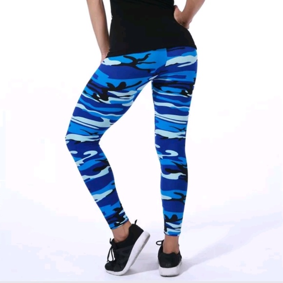 Unbranded Pants - 3 for $22 One Size Soft Camouflage leggings Blue